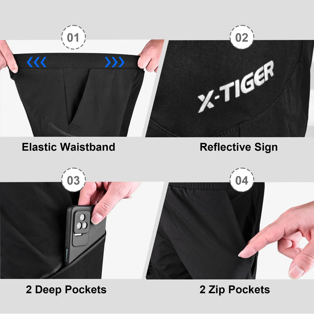X-TIGER Men's MTB Cycling Shorts with 5D Silicone Pad | S–3XL