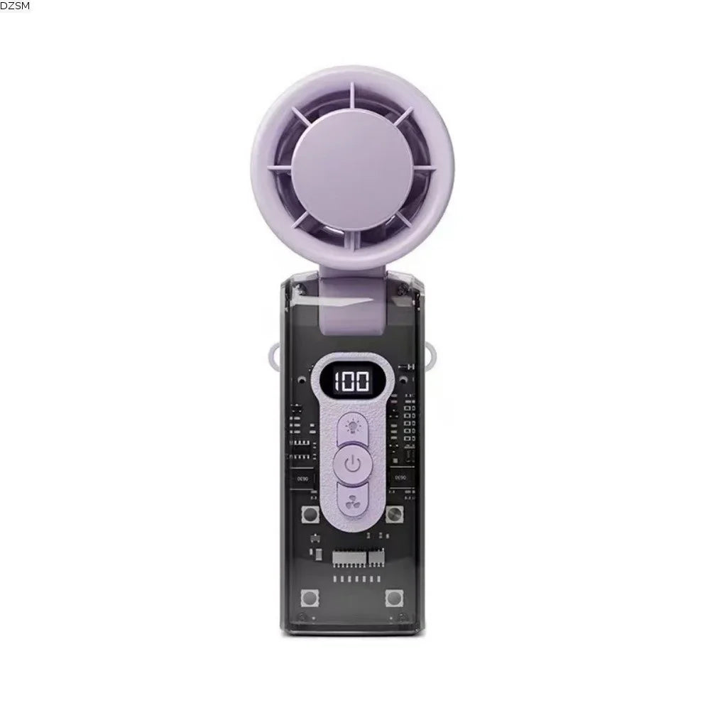 Foldable Mini Handheld Fan – 100 Speeds, 3600mAh, LED Display