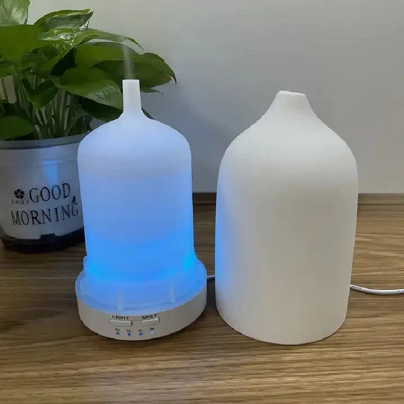 Ceramic Essential Oil Diffuser & Humidifier | Timer & LED Lights
