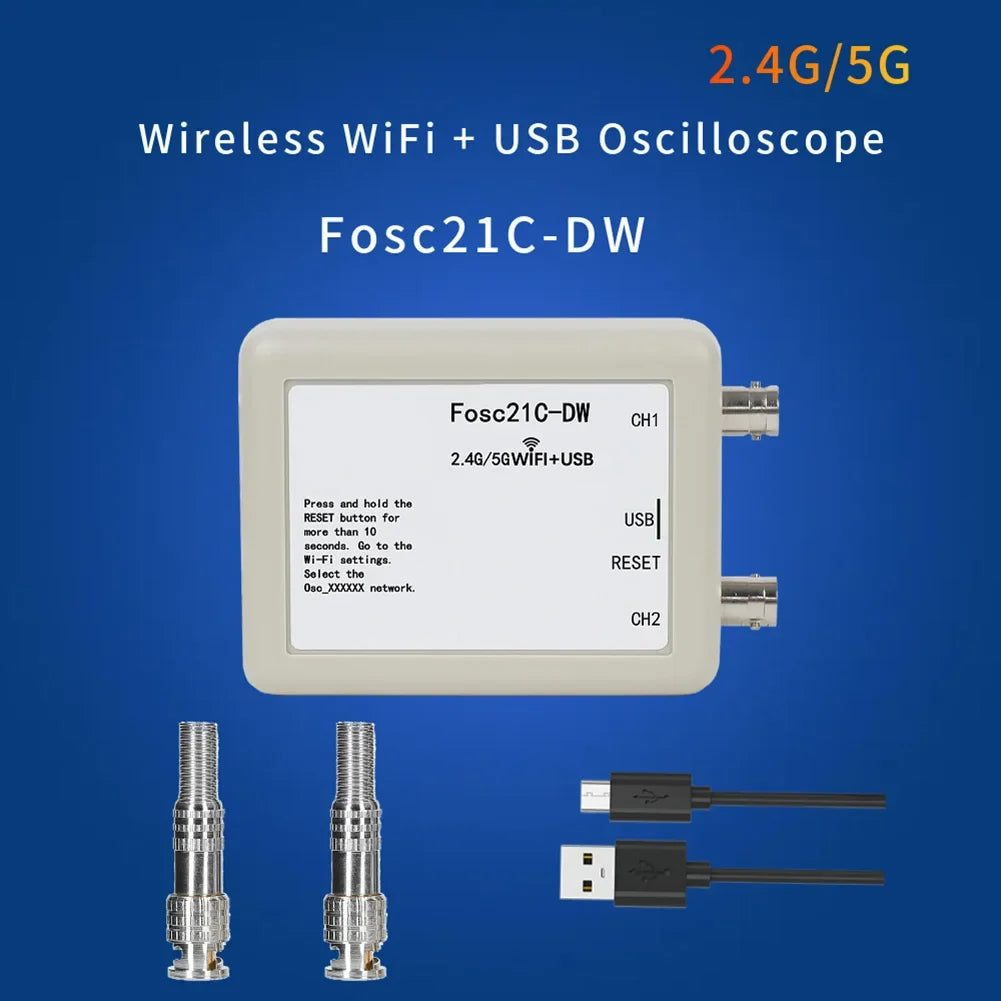 Fosc21C-DW Dual-Band WiFi USB 2-Channel Oscilloscope 2.4G/5G