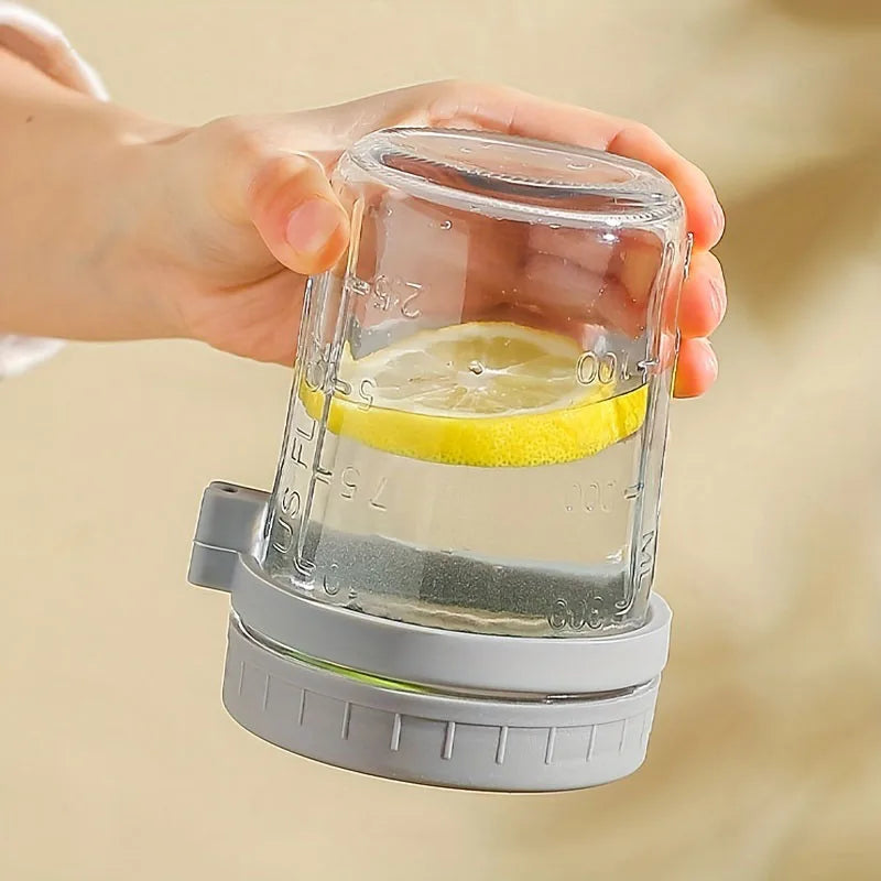 KEMORELA Overnight Oats Glass Cup with Spoon | Mason Tumbler