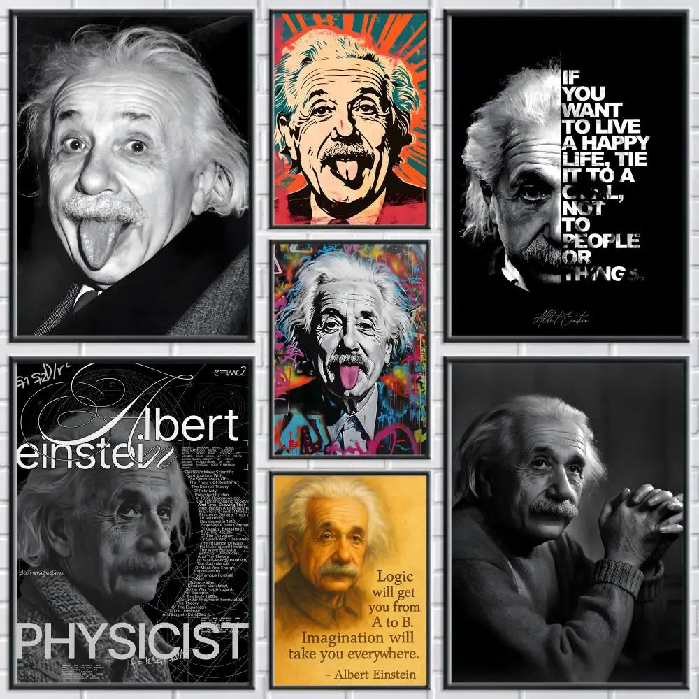 Einstein Funny Quote Canvas Wall Art – Unframed Poster