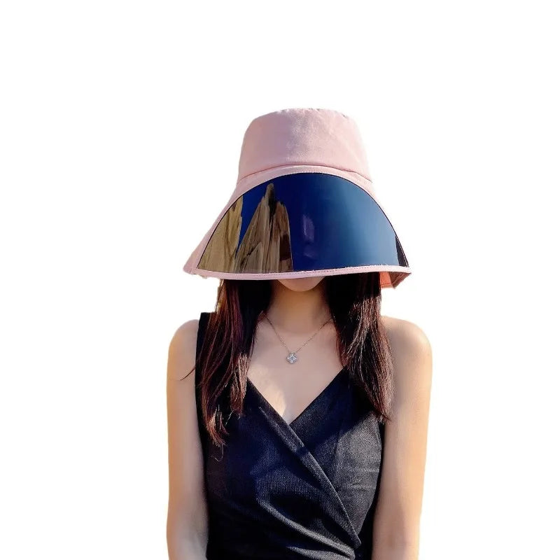 Wide Brim UV Bucket Hat with Full Face Visor | Sun Protection