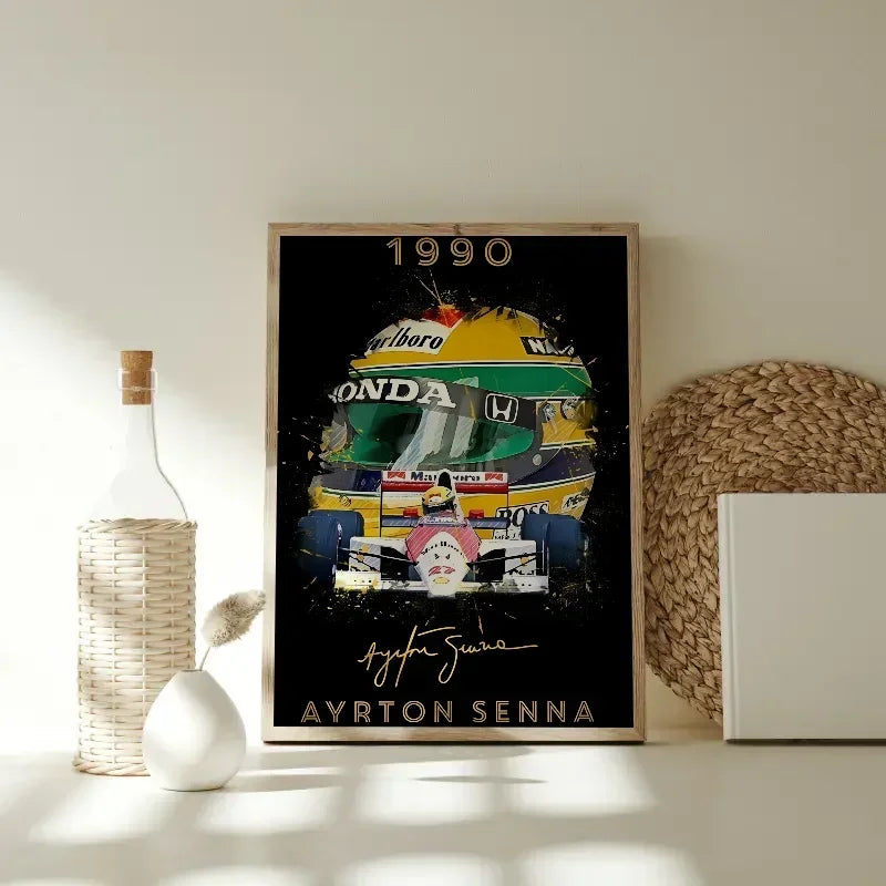Senna F1 Helmet World Champion Poster – Wall Art Sticker