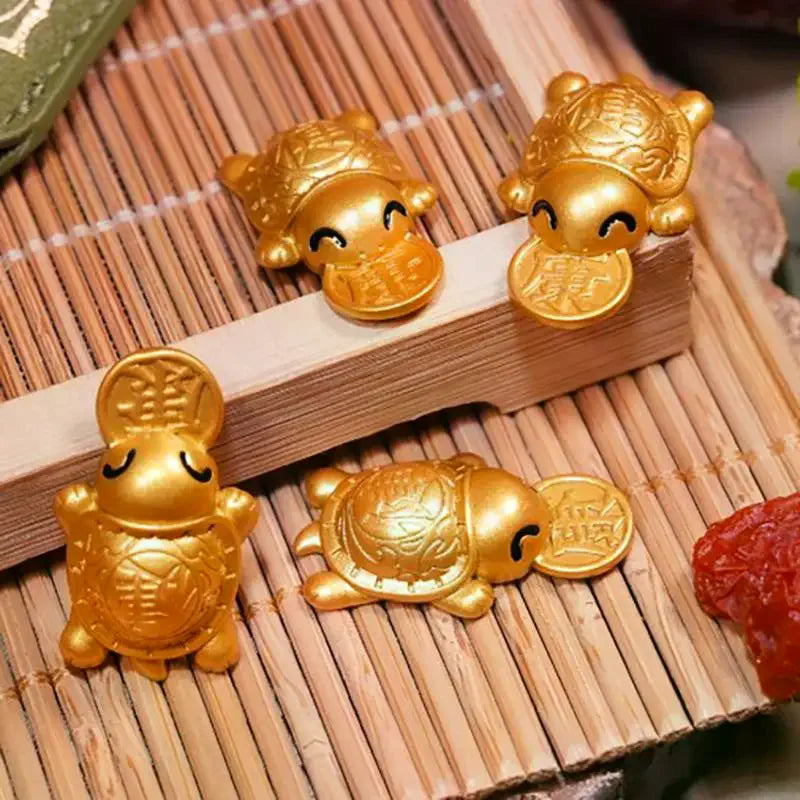 Feng Shui Money Turtle Wallet Charm | Metal Ornament Decor