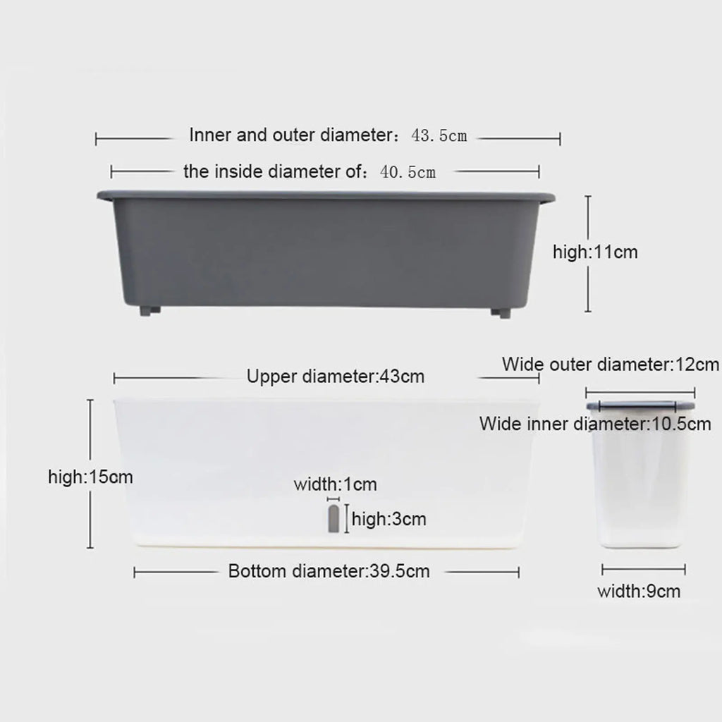 Twin-Layer Self-Watering Long Strip Planter Pot | Indoor Garden