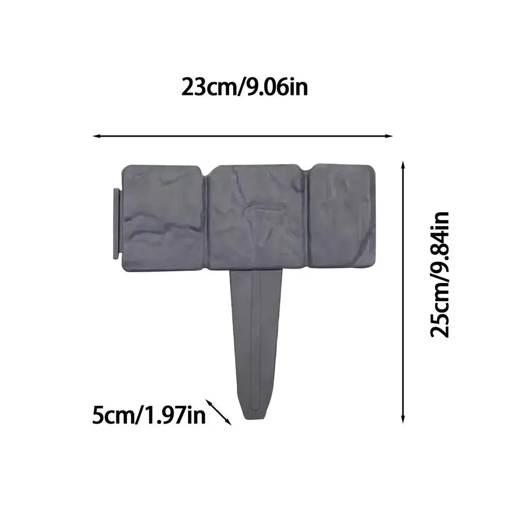 Faux Stone Garden Edging Border | Plastic Landscape Fence Panel