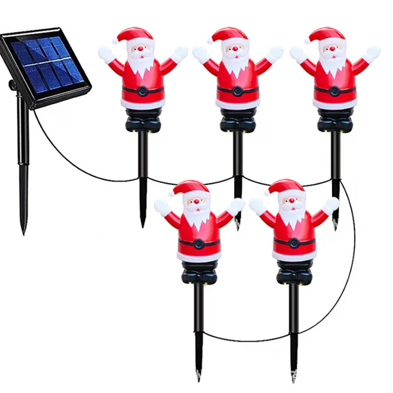 Solar-powered Santa Claus Ground Plug Light LED Waterproof Garden