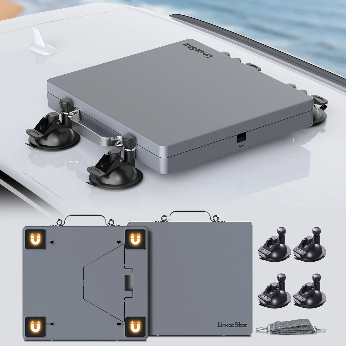 Starlink Mini Hard Case – Anti-Hail Cover & Suction Mounts
