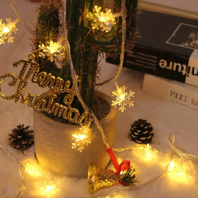 Snowflake LED Christmas Garland Hanging Tree Ornaments
