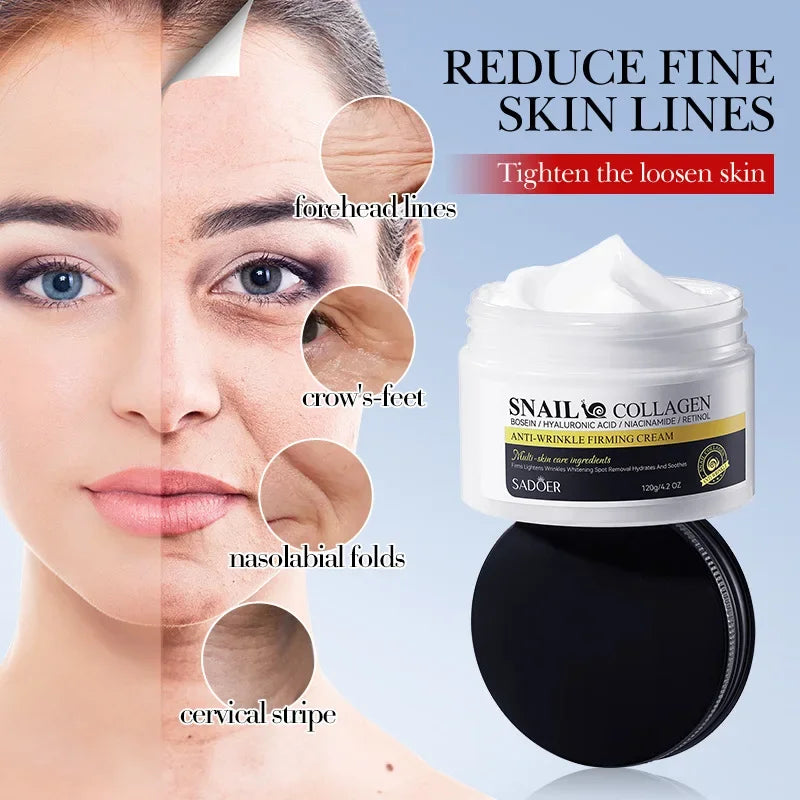 SADOER Snail Collagen Anti Wrinkles Face Cream Firming Moisturizing