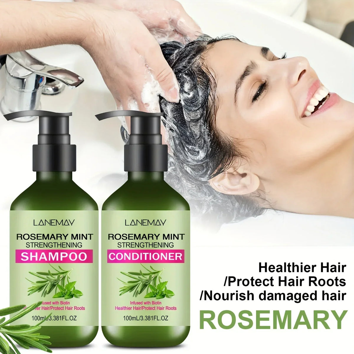 Rosemary Mint Shampoo & Conditioner Set | Moisturizing Hair Care