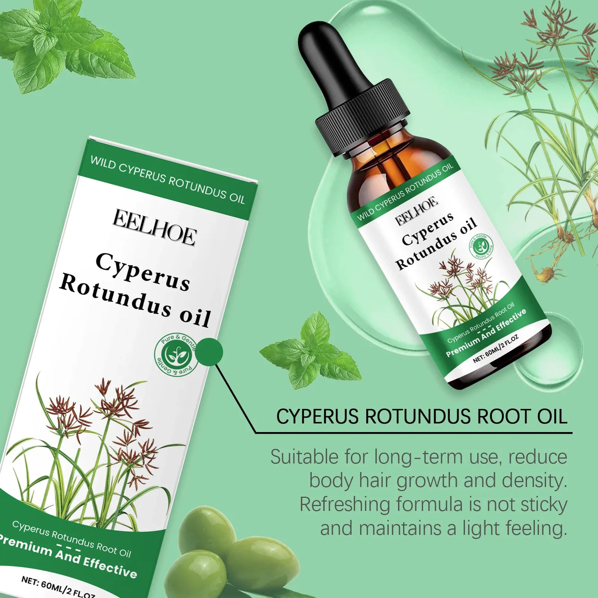 Eelhoe Cyperus Rotundus Hair Inhibitor Oil Serum 60ml