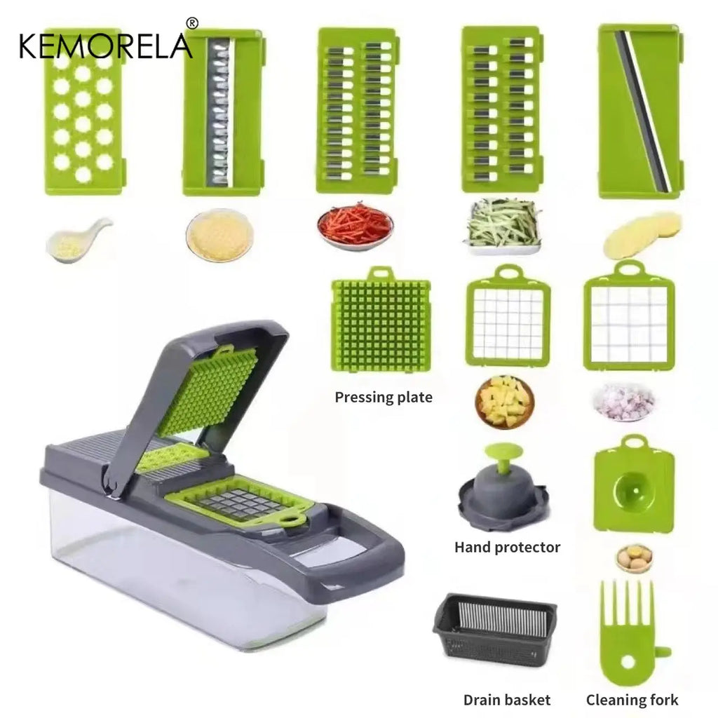 KEMORELA 12-in-1 Vegetable Chopper Slicer Dicer & Shredder