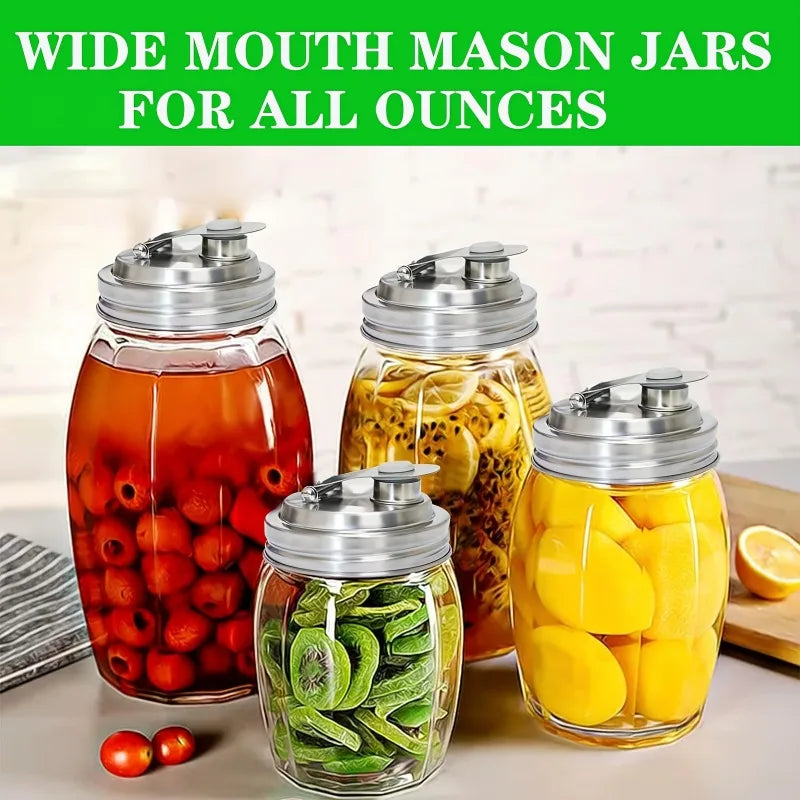 Mason Jar Stainless Steel Pour Spout Lid | 86mm Wide Mouth