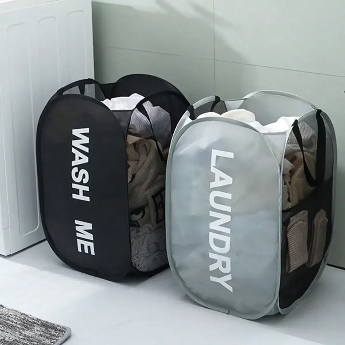 Collapsible Mesh Pop-Up Laundry Hamper | Portable & Breathable
