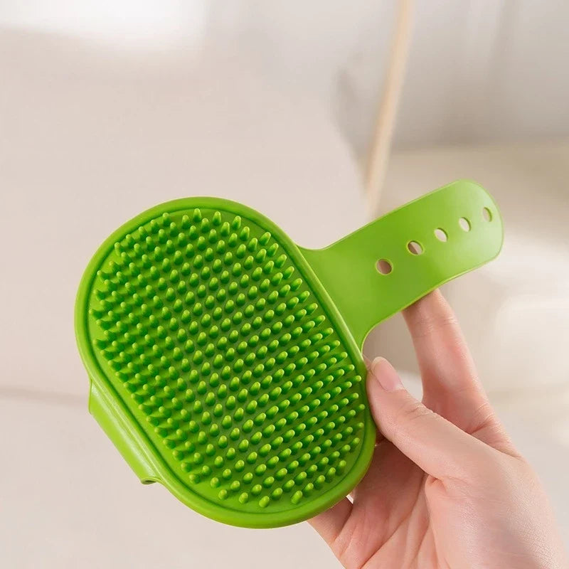 Silicone Pet Bath Brush – Dog & Cat Grooming Massage Comb