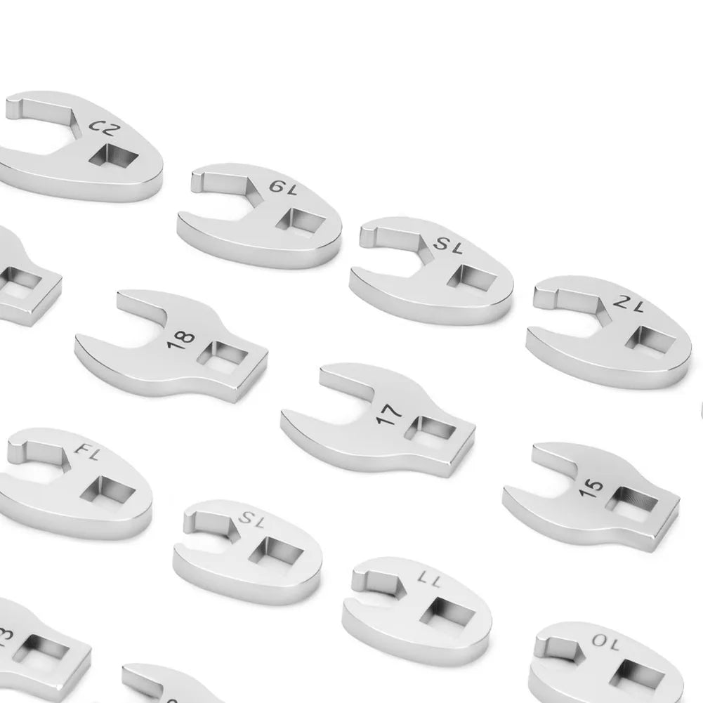 10-Pc 3/8" Drive Crowfoot Wrench Set 10–22mm Open End Spanner
