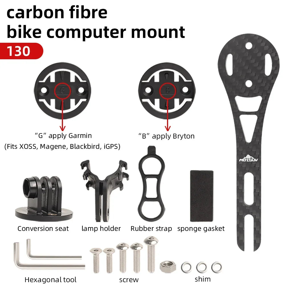 Carbon Fiber Bike Computer Mount – Wahoo Garmin Bryton Holder