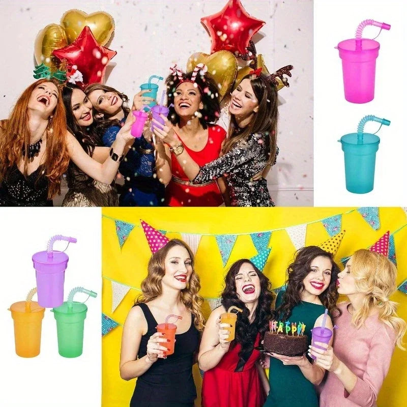 Colorful BPA-Free Straw Cups with Leak-Proof Lids | Kids & Party