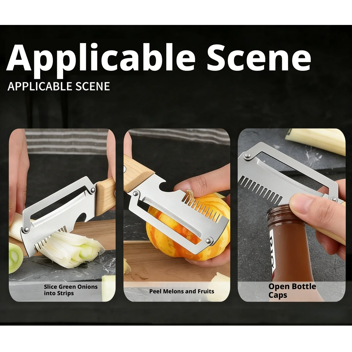 Stainless Steel Peeler with Wooden Handle | Multi-Function