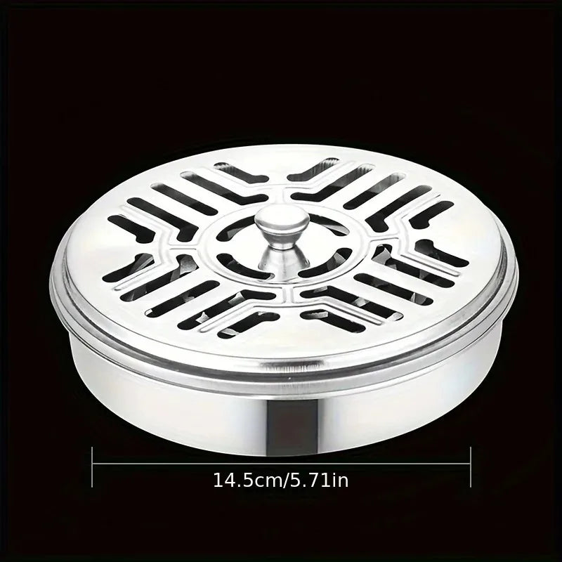 Stainless Steel Mosquito Coil Holder with Fireproof Cover