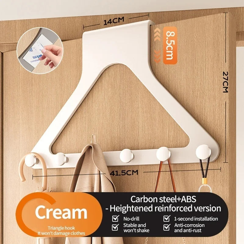 Z-Shape Metal Door Hook Organizer | 6-Hook Cabinet Hanger