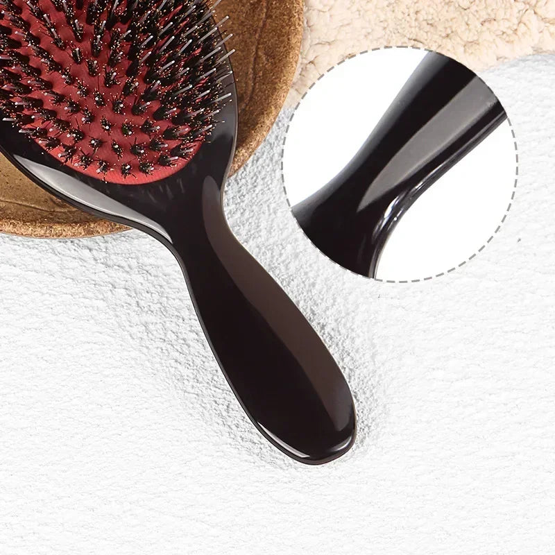 Oval Boar Bristle & Nylon Hair Comb – Anti-Static Brush