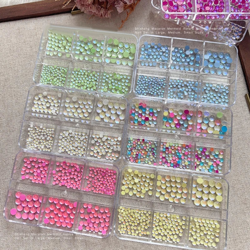 Mermaid Aurora Bubble Bead Nail Charms – Mixed Candy Colors