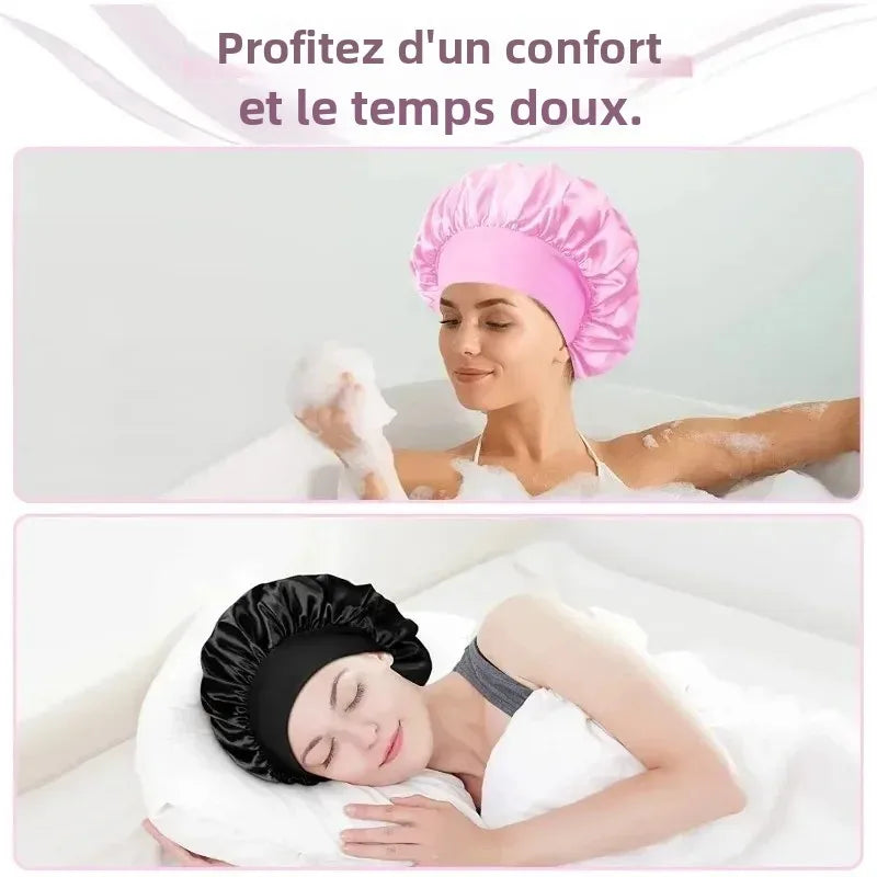 Satin Silk Sleep Bonnet | Large Hair Wrap for Long & Curly Hair