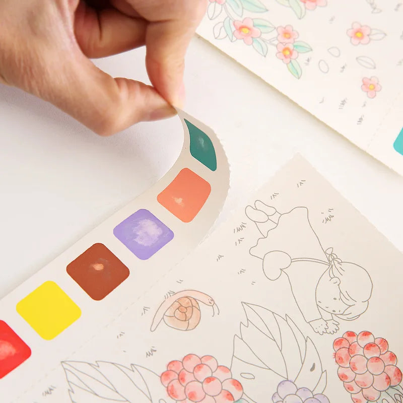 20Page Children's Creative Watercolor Painting Book Fairy Ocean