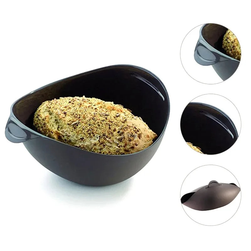Silicone Bread Baking Mold & Steamer Pan – Foldable Platinum Silicone Loaf Baker for Crispy Homemade Bread