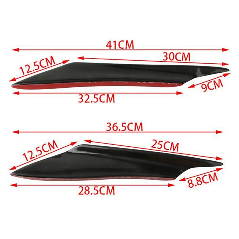 4Pcs Carbon Fiber Bumper Canard Splitter Fins – Universal Fit