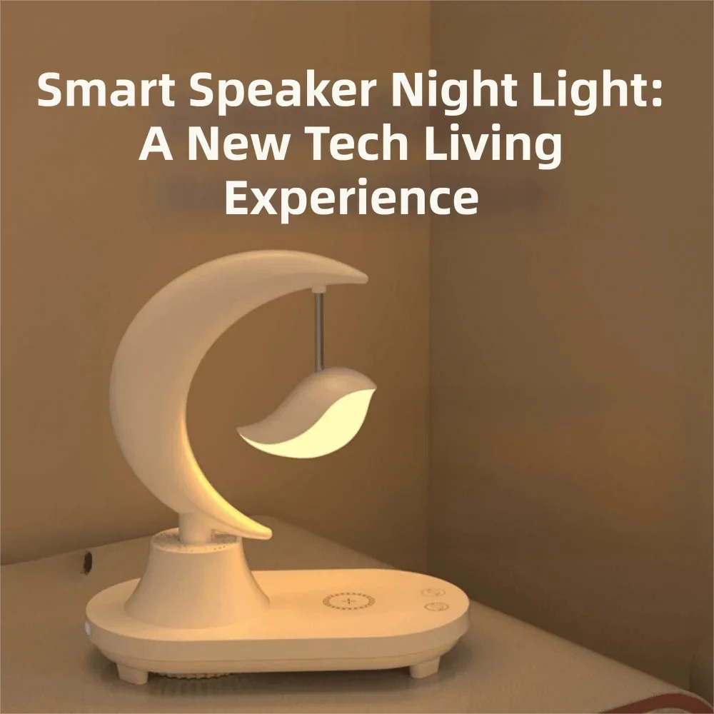 Bluetooth LED Night Light Speaker – Dimmable, Wireless Charging