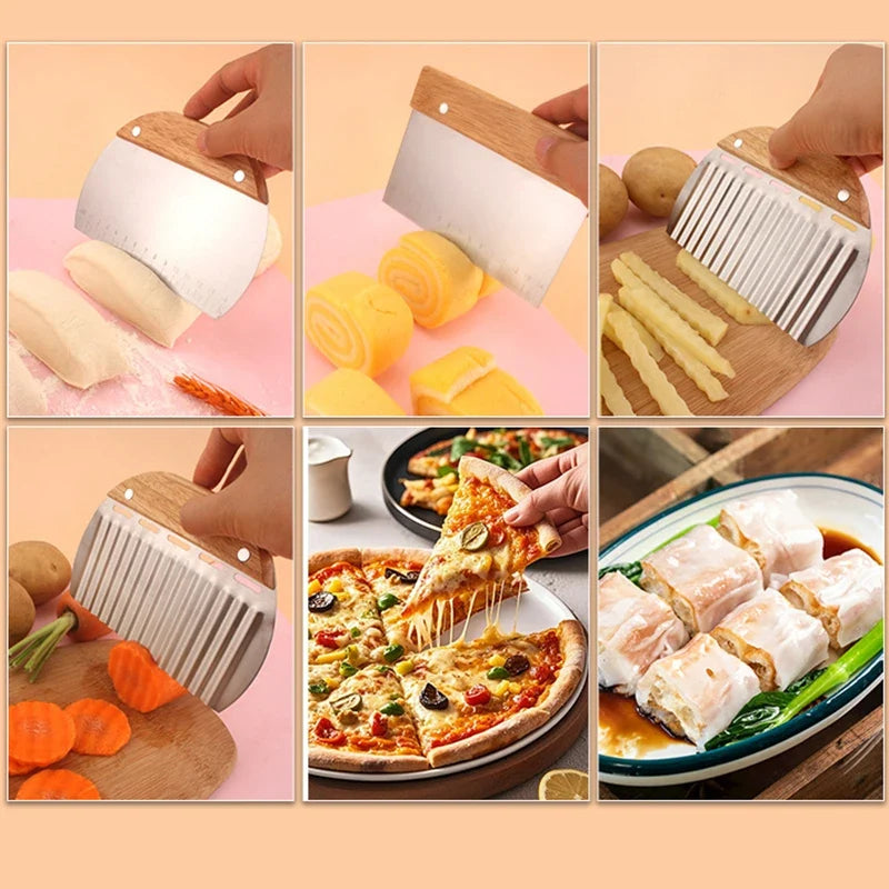 Stainless Steel Dough Bench Scraper & Pastry Cutter + Measure