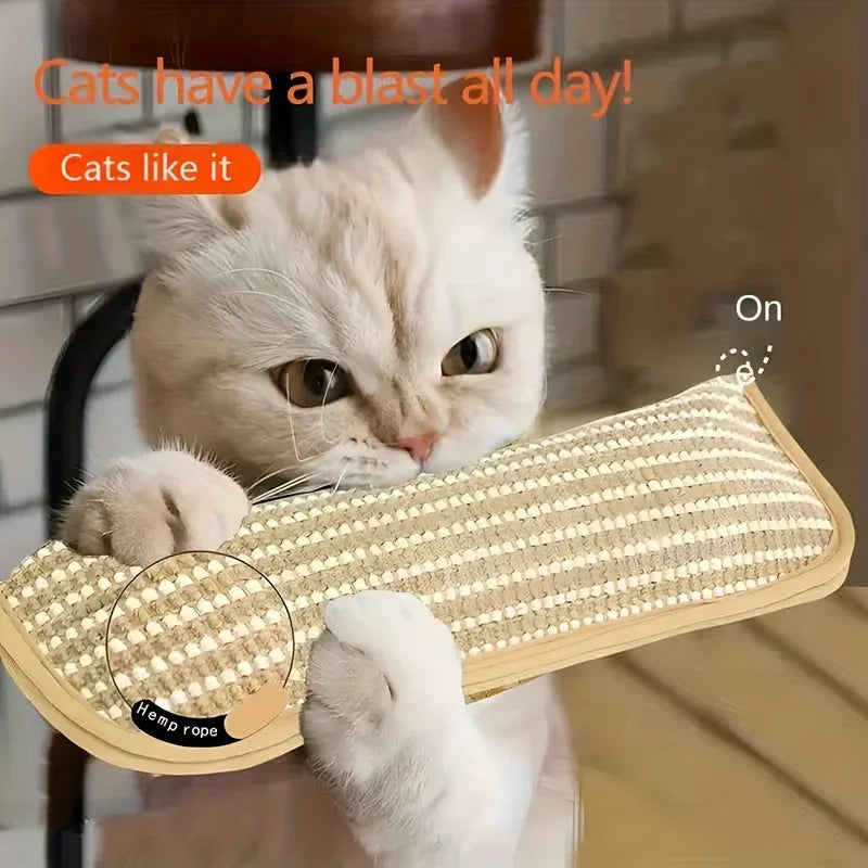 Cat Toy Pillow & Sisal Scratching Pad for Solo & Interactive Play