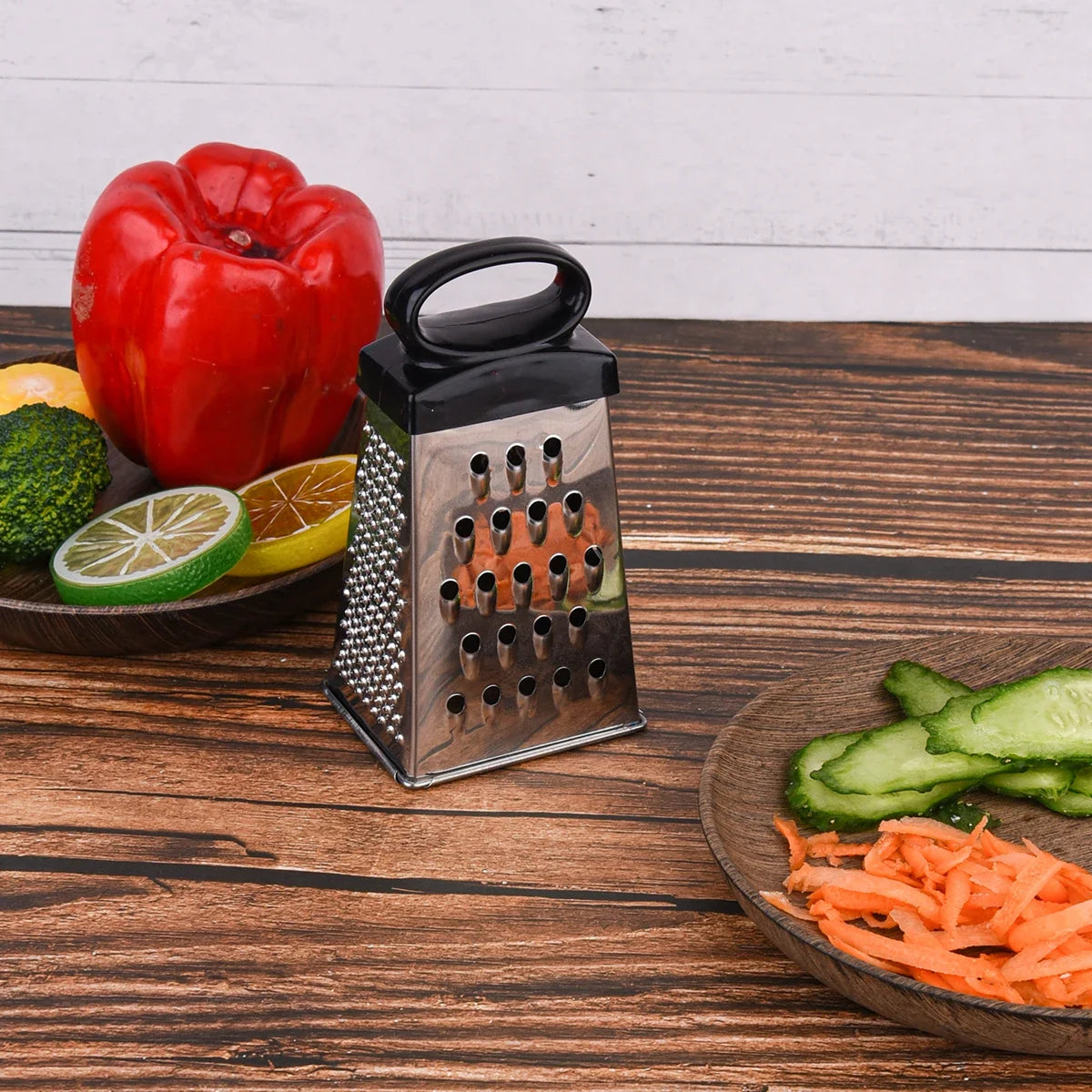 4-Sided Stainless Steel Box Grater for Cheese & Vegetables