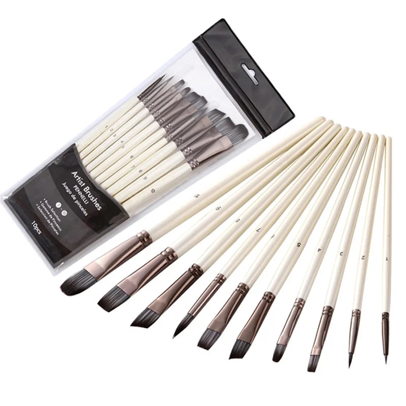 Bview Art Nylon Hair Brush Watercolor Gouache Acrylic Oil Painting