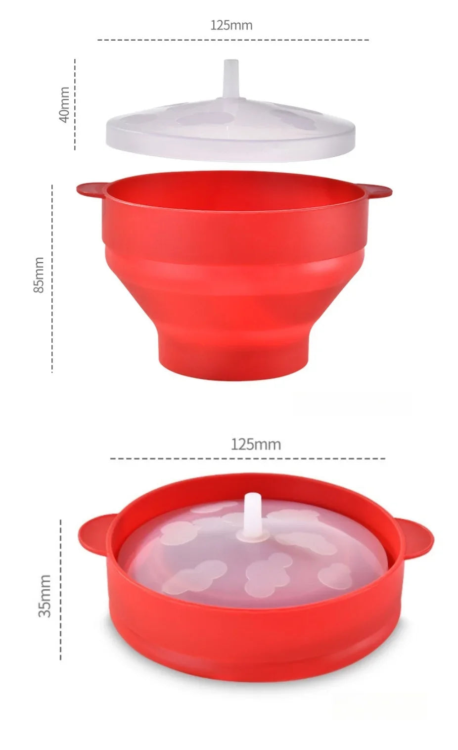 Silicone Microwave Popcorn Maker – BPA-Free Collapsible Bowl
