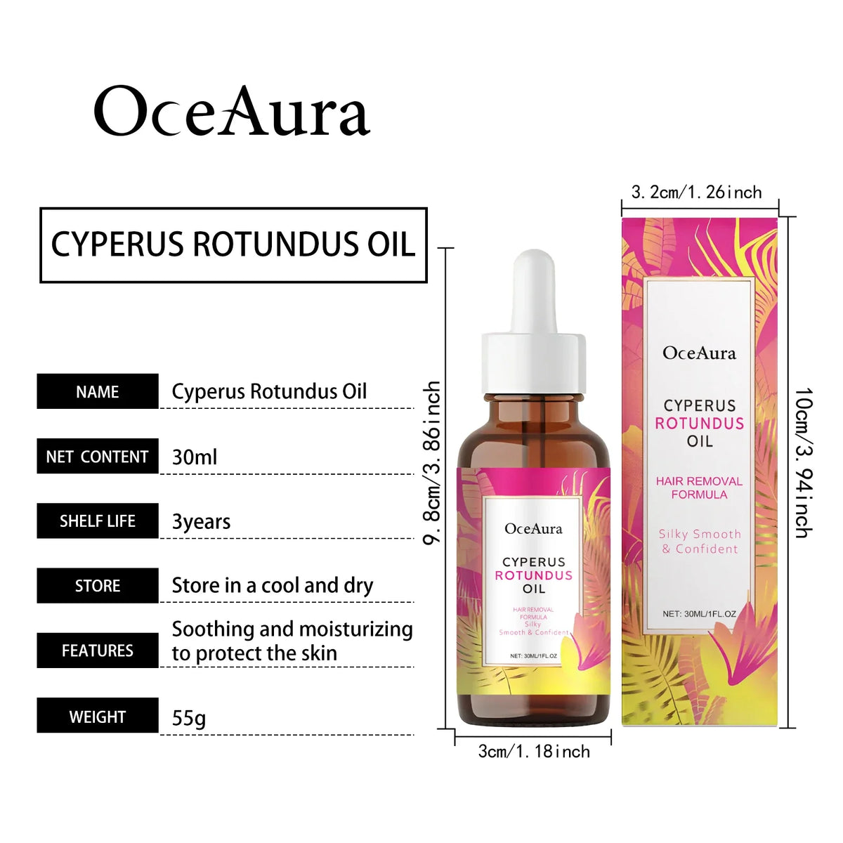 Cyperus Oil Natural Hair Inhibitor – Post-Shave Body Oil