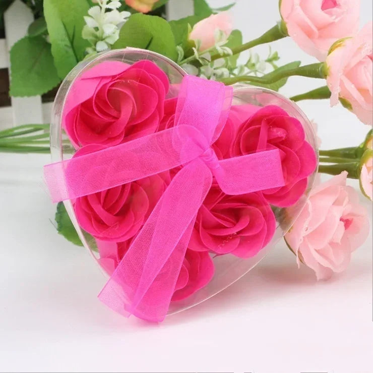 Rose Flower Soap Gift Box 6 Pcs – Wedding & Valentine's Favour