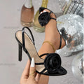 Silk Rose High Heel Sandals – Women's Pointed Toe Pumps