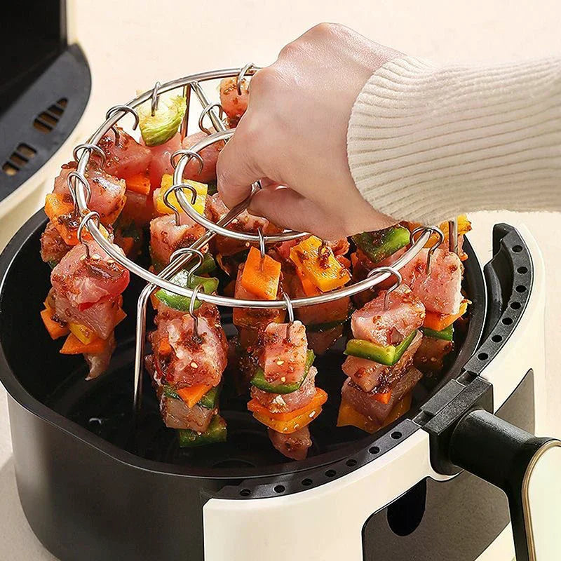 Air Fryer Kebab Skewer Rack | Stainless Steel Vertical Grill