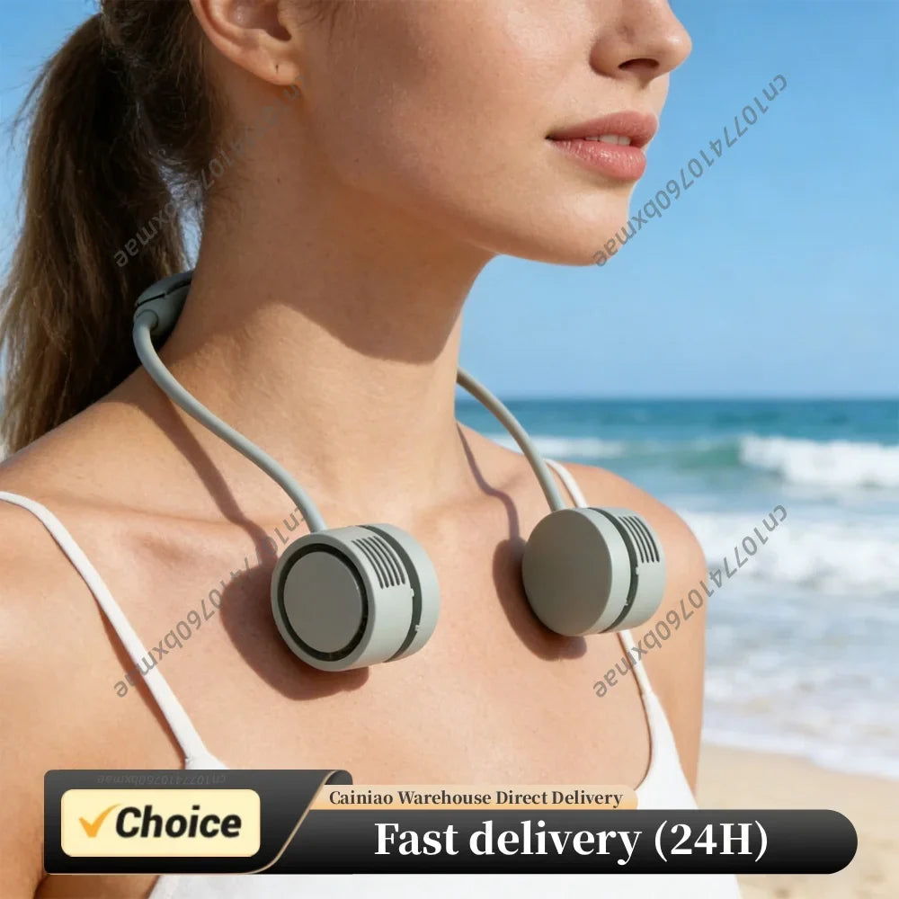 Portable Neck Fan 3 Speeds 360 Cooling Wearable Travel Outdoor Indoor