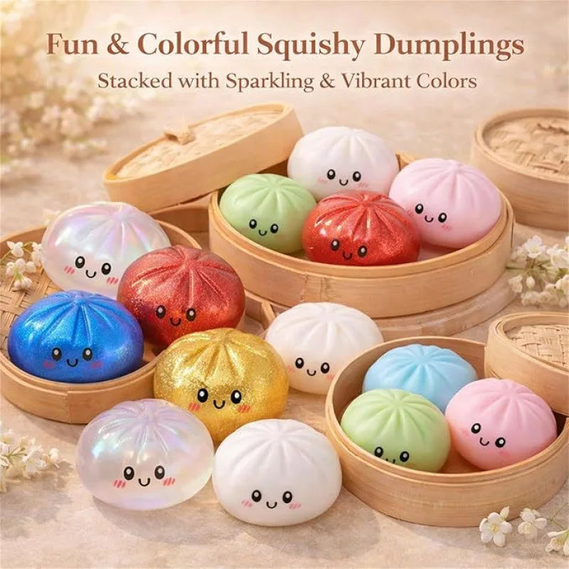 Glitter Dumpling Squishy Stress Relief Sensory Squeeze Toy