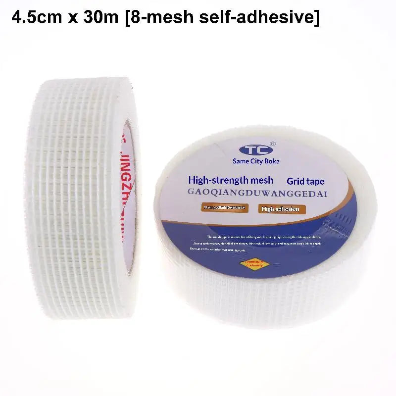 2 Roll 30M Glass Fiber Self-adhesive Mesh Tape Wall Crack Repair