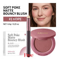 Lakerain Soft Poke Matte Blush Palette with Free Brush