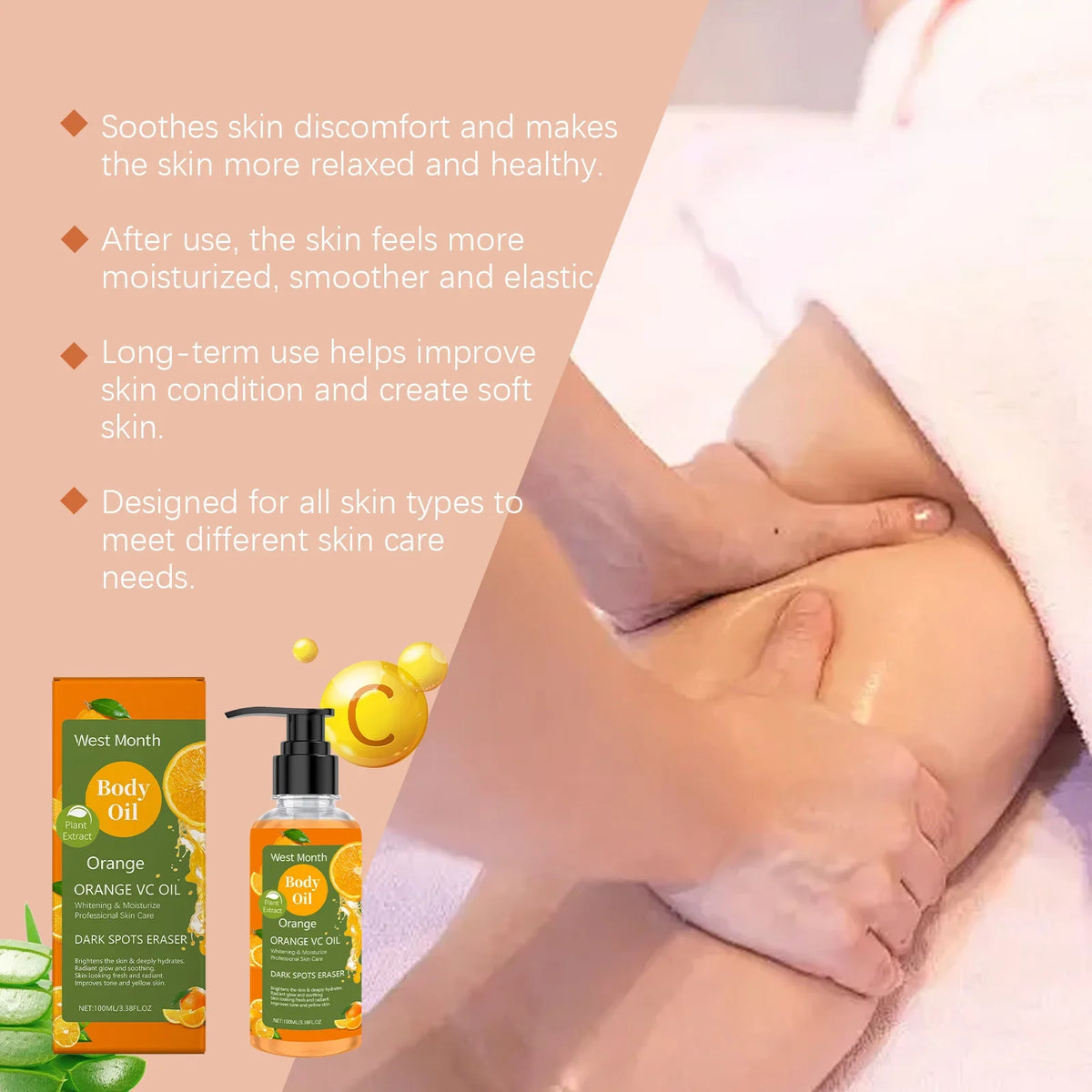 Vitamin C Brightening Body Oil – Hydration & Even Skin Tone