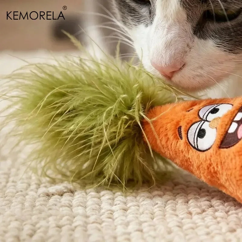 KEMORELA Feather Cat Tumbler Roly-Poly Wooden Toy