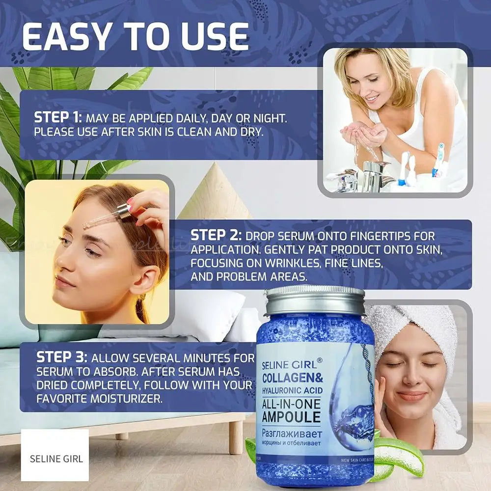 250ml Hyaluronic Acid & Collagen Face Serum | Plump & Firm